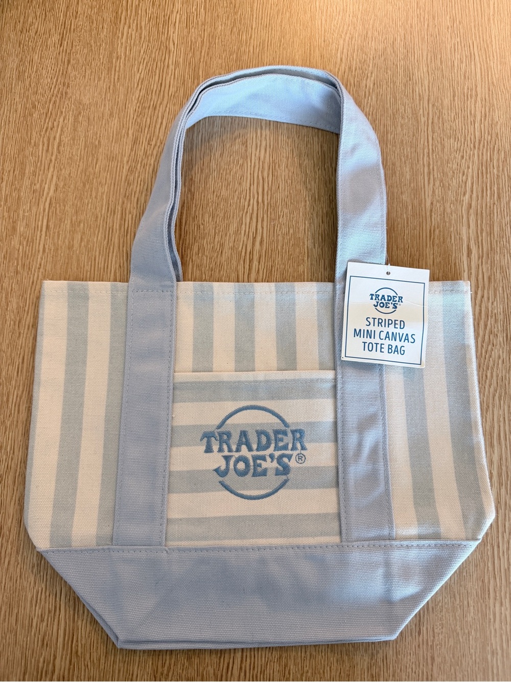 Blue Striped Mini Canvas Tote Bag